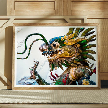 Drag Racer - Vietnamese Dragon Mosaic Art Print / Canvas, Vietnamese Dragon Mosaic, Dragon Mosaic Art, Behold Drag Racer