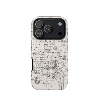 Drawing Knotted in the Manner of a Net - Paul Klee Phone Case Iphone 17 Pro / Matte Iphone 12 Pro Max Case Black White Circuit Paul Klee
