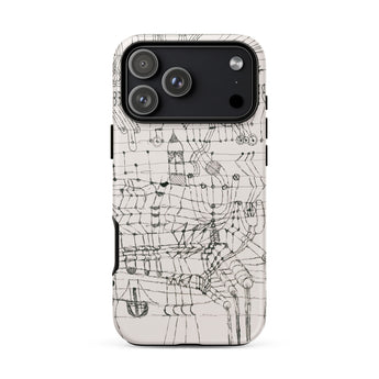 Drawing Knotted in the Manner of a Net - Paul Klee Phone Case Iphone 17 Pro Max / Matte White Black Circuit Board Phone Case Modern Design