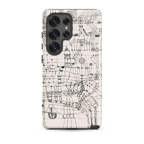 Drawing Knotted in the Manner of a Net - Paul Klee Samsung Case, Galaxy S25 Ultra / Matte, Smartphone Black White Abstract-patterned Case