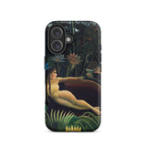 The Dream - Henri Rousseau Phone Case Iphone 16 / Matte Phone Case Detailed Dark-toned Illustration Nude Woman Among Inside Henri