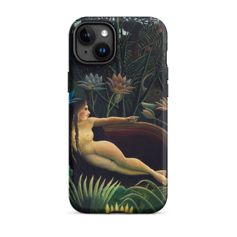 The Dream - Henri Rousseau Phone Case Iphone 15 Plus / Matte Sleek Black Phone Case Detailed Print Nude Woman Inside Henri Rousseau’s,