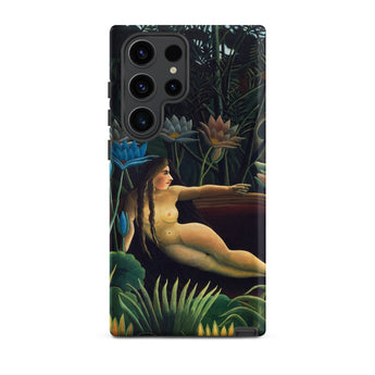 The Dream - Henri Rousseau Phone Case Samsung Galaxy S23 Ultra / Matte Sleek Black Phone Case Vibrant Detailed Print Nude Inside Henri