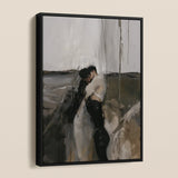 Dripping - Surreal Mexican Gay Couple Framed Canvas, Framed Abstract Painting Two Figures