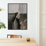 Dripping - Surreal Gay Couple Art Print / Canvas Black-framed Abstract Painting Two Figures Muted Tones Gray Latino Gay Couple, Surreal