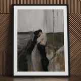 Dripping - Surreal Gay Couple Art Print / Canvas Black-framed White Mat Abstract Painting Two Latino, Prints