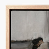 Light Wood-framed Canvas Print Soft Textured Gray Background Latino Gay Couple, Surreal, Art
