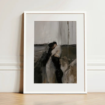 Dripping - Surreal Gay Couple Art Print / Canvas Minimalist White-framed Abstract Moody Depiction Two Latino, Prints