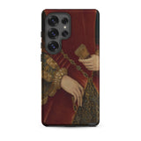 Duchess of Norfolk - Hans Eworth Phone Case Samsung Galaxy S25 Ultra / Matte Red Velvet-clad Hand Golden Chain Ornate Object Printed Hans
