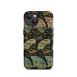Ducks & Cranes Fan Pattern - G.a. Audsley Phone Case Iphone 13 / Matte Patterned Phone Case Meiji-era Textile Patterns, Cranes Fan Pattern,