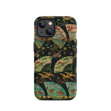 Ducks & Cranes Fan Pattern - G.a. Audsley Phone Case Iphone 14 / Matte Patterned Phone Case Meiji-era Textile Patterns, Cranes Fan Pattern,