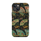 Ducks & Cranes Fan Pattern - G.a. Audsley Phone Case Iphone 14 Plus / Matte Patterned Phone Case Meiji-era Textile Patterns, Cranes Fan