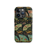 Ducks & Cranes Fan Pattern - G.a. Audsley Phone Case Iphone 15 Pro / Matte Patterned Iphone Case Meiji-era Textile Patterns, Cranes Fan