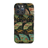 Ducks & Cranes Fan Pattern - G.a. Audsley Phone Case Iphone 16 Pro Max / Matte Patterned Phone Case Meiji-era Textile Patterns, Cranes Fan