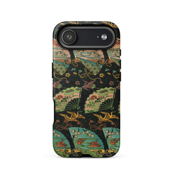 Ducks & Cranes Fan Pattern - G.a. Audsley Phone Case Iphone 17 Air / Matte Black Phone Case Colorful Floral Bird Design Made Meiji-era