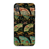 Ducks & Cranes Fan Pattern - G.a. Audsley Phone Case Iphone Xs / Matte Phone Case Japanese-style Pattern Decorative Fans Cranes Black