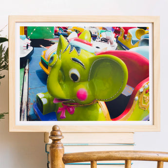 No Dumbo 2 + too Giclée Print / Canvas Bright Green Cartoon Mouse Toy Pink Nose Googly, Living Space, Waking Dream Prints