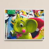 No Dumbo 2 + too Giclée Print / Canvas Bright Green Elephant-shaped Carousel Ride Pink Nose Bow Giclée Print, Living Space, Waking Dream