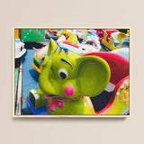 No Dumbo 2 + too Giclée Print / Canvas Vibrant Lime Green Elephant-themed Amusement Park Ride Pink, Living Space, Waking Dream Prints
