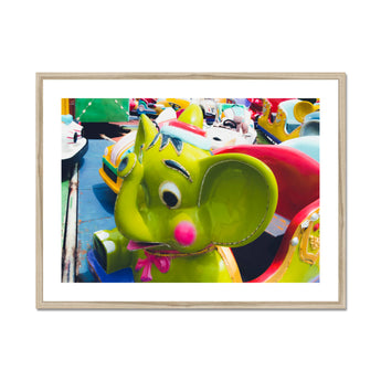 No Dumbo 2 + too Giclée Print, Framed Green Elephant Ride
