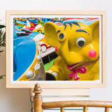 No Dumbo Three Giclée Print / Canvas Framed Photograph Colorful Carnival Ride Animals Yellow Elephant, Waking Dream Prints