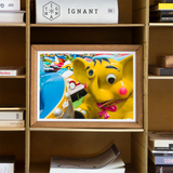 No Dumbo Three Giclée Print, Framed Photograph Yellow Cartoon-style Character Googly Eyes Red
