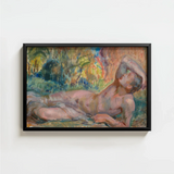 Black-framed Reproduction Soft Impressionistic Painting Nude Figure Outdoor Enckell’s Adonis Lies, Restless Foliage, Final Embers