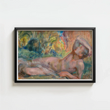 Framed Painting Nude Figure Impressionistic Style Soft Pastel Enckell’s Adonis Lies, Restless Foliage, Final Embers