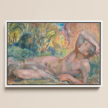 Dying Adonis - Magnus Enckell Fine Art Print / Canvas Framed Impressionist Painting Nude Figure Outdoor Rendered Soft Enckell’s Adonis