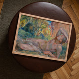 Dying Adonis - Magnus Enckell Fine Art Print / Canvas Framed Impressionist-style Painting Nude Figure Soft Pastel Tones Enckell’s Adonis