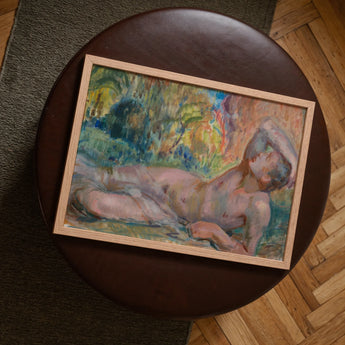 Dying Adonis - Magnus Enckell Fine Art Print / Canvas Framed Impressionist-style Painting Nude Figure Soft Pastel Tones Enckell’s Adonis