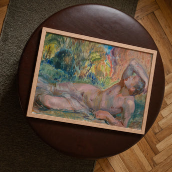 Dying Adonis - Magnus Enckell Fine Art Print / Canvas Framed Impressionist-style Painting Nude Figure Soft Pastel Tones Enckell’s Lies,