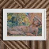 Dying Adonis - Magnus Enckell Fine Art Print / Canvas White Framed Nude Figure Painting Straw Hat Enckell’s Lies, Restless Foliage, Final