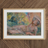 Dying Adonis - Magnus Enckell Fine Art Print / Canvas Wooden-framed Nude Figure Painting Pastel Colors Impressionistic Style Enckell’s