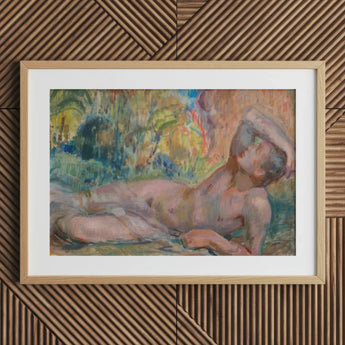 Dying Adonis - Magnus Enckell Fine Art Print / Canvas Wooden-framed Nude Figure Painting Pastel Colors Impressionistic Style Enckell’s
