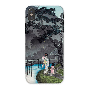 Moon at Sekiguchi - Hiroaki Takahashi Phone Case Iphone x / Matte Phone Case Japanese-style Artwork Figures Pond Night Hiroaki Takahashi