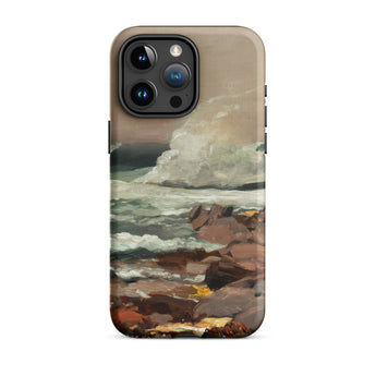 Eastern Point - Winslow Homer Phone Case Iphone 15 Pro Max / Matte Beige Phone Case Painted Coastal Scene Waves Rocky Eastern Point,