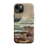 Eastern Point - Winslow Homer Phone Case Iphone 15 Plus / Matte Beige Phone Case Textured Impressionistic Coastal Scene Waves Eastern