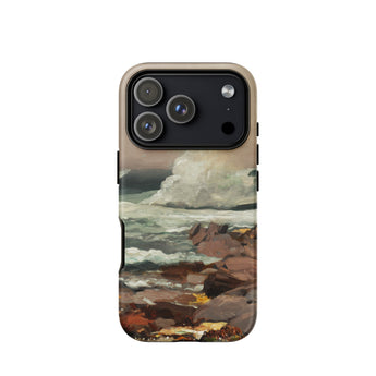 Eastern Point - Winslow Homer Phone Case Iphone 17 Pro / Matte Rugged Beige Phone Case Detailed Oil Painting Ocean Eastern Point, Winslow