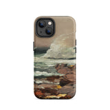 Eastern Point - Winslow Homer Phone Case Iphone 14 / Matte Rugged Beige Phone Case Painted Coastal Scene Waves Eastern Point, Winslow Homer