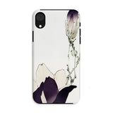 Purple Magnolia - Watanabe Seitei Bijutsu Sekai Art Iphone Case Xr / Matte Phone Case Delicate Floral Design Purple White Magnolia Watanabe
