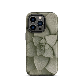 Echeveria Succulent Pattern Phone Case Iphone 14 Pro / Matte Matte-finish Phone Case Detailed Muted Green Succulent Design Echeveria