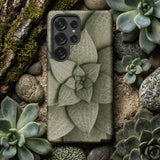 Echeveria Succulent Pattern Phone Case Matte-finish Phone Case Detailed Muted Green Succulent Leaf Echeveria Rosette Spirals, Clenched Fist
