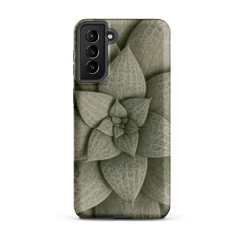 Echeveria Succulent Pattern Phone Case Samsung Galaxy S21 Plus / Matte Matte-finish Phone Case Detailed Muted Green Succulent Plant