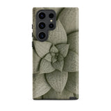 Echeveria Succulent Pattern Phone Case Samsung Galaxy S23 Ultra / Matte Sleek Phone Case Detailed Muted Green Succulent Design Echeveria