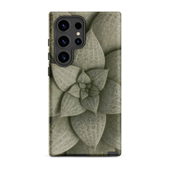 Echeveria Succulent Pattern Phone Case Samsung Galaxy S24 Ultra / Matte Sleek Phone Case Detailed Muted Green Succulent Design Echeveria