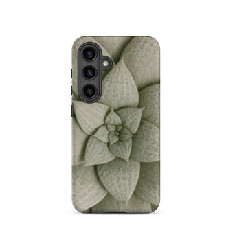Echeveria Succulent Pattern Phone Case Samsung Galaxy S24 / Matte Sleek Phone Case Detailed Muted Green Succulent Design Echeveria Rosette