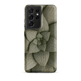 Echeveria Succulent Pattern Phone Case Samsung Galaxy S21 Ultra / Matte Sleek Phone Case Detailed Muted Green Succulent Design Echeveria