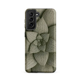 Echeveria Succulent Pattern Phone Case Samsung Galaxy S21 Fe / Matte Sleek Phone Case Detailed Muted Green Succulent Design Echeveria