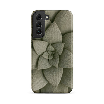 Echeveria Succulent Pattern Phone Case Samsung Galaxy S22 Plus / Matte Sleek Phone Case Detailed Muted Green Succulent Design Echeveria